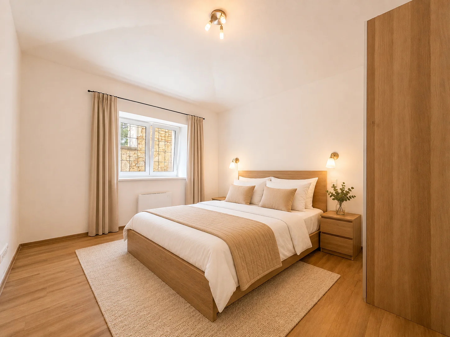 Ložnice – světlá varianta, vizualizace